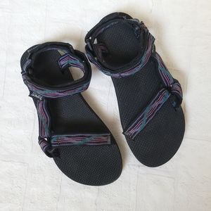 Teva Vintage 90s Black/Teal/Purple/Pink Sandals